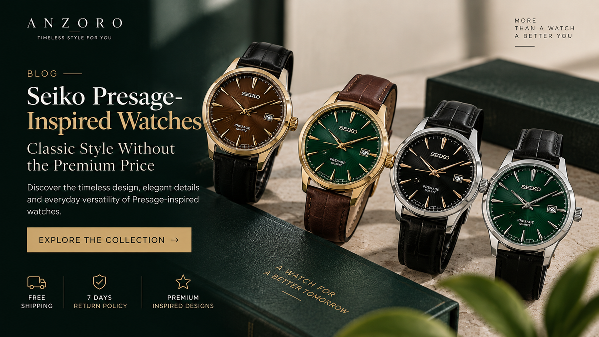 Seiko Presage-inspired classic dress watches with elegant textured dials