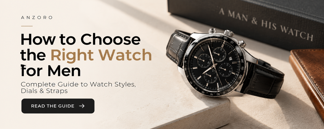 How to choose the right watch for men guide featuring analog, digital, skeleton and chronograph watch styles
