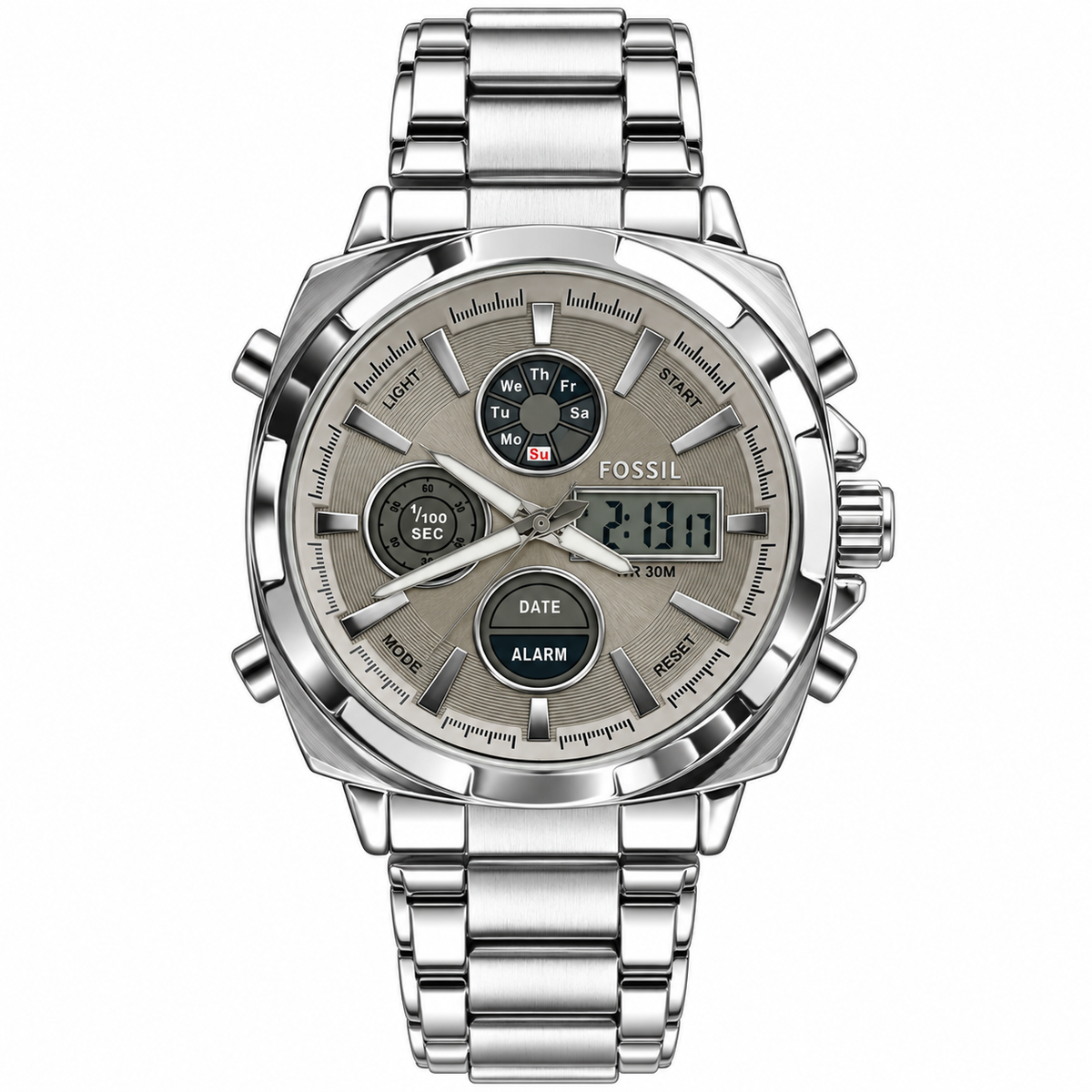 Fossil-Machine-BG10655-Square-Dual-Display-Silver-Grey-Dial-First-Copy-Watch-Anzoro
