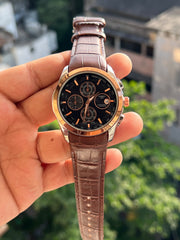 Tissot-Black-Dial-Chronograph-Subdials-Rose-Gold-Bezel-First-Copy-Watch