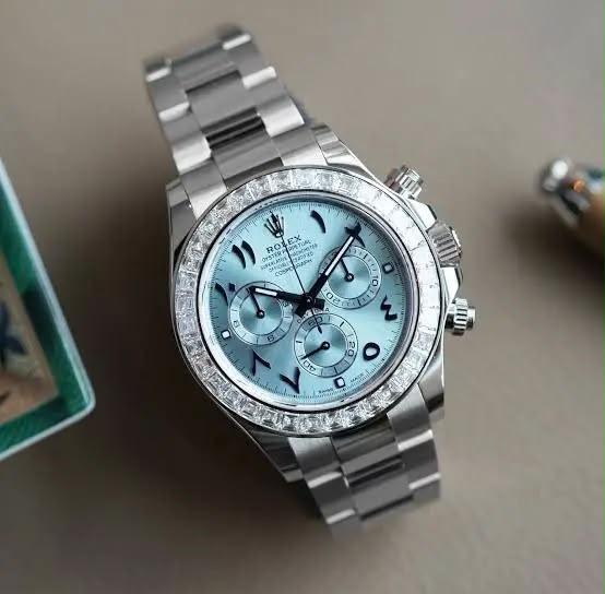Rolex-Daytona-Baguette-Diamond-Bezel-Screw-Down-Crown-Pushers-First-Copy
