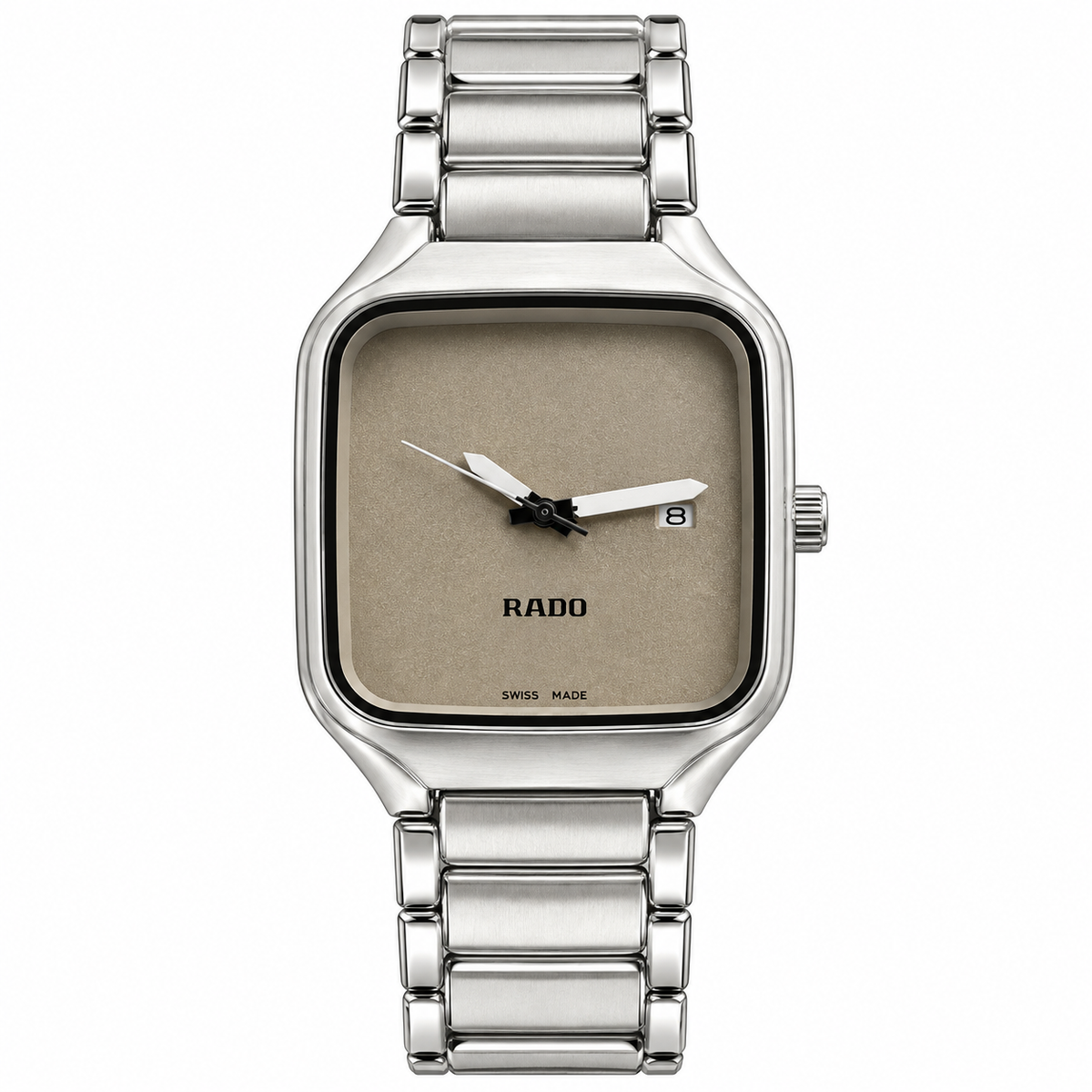 Rado-True-Square-Quartz-Matte-Grey-Dial-Silver-First-Copy-Watch-Anzoro