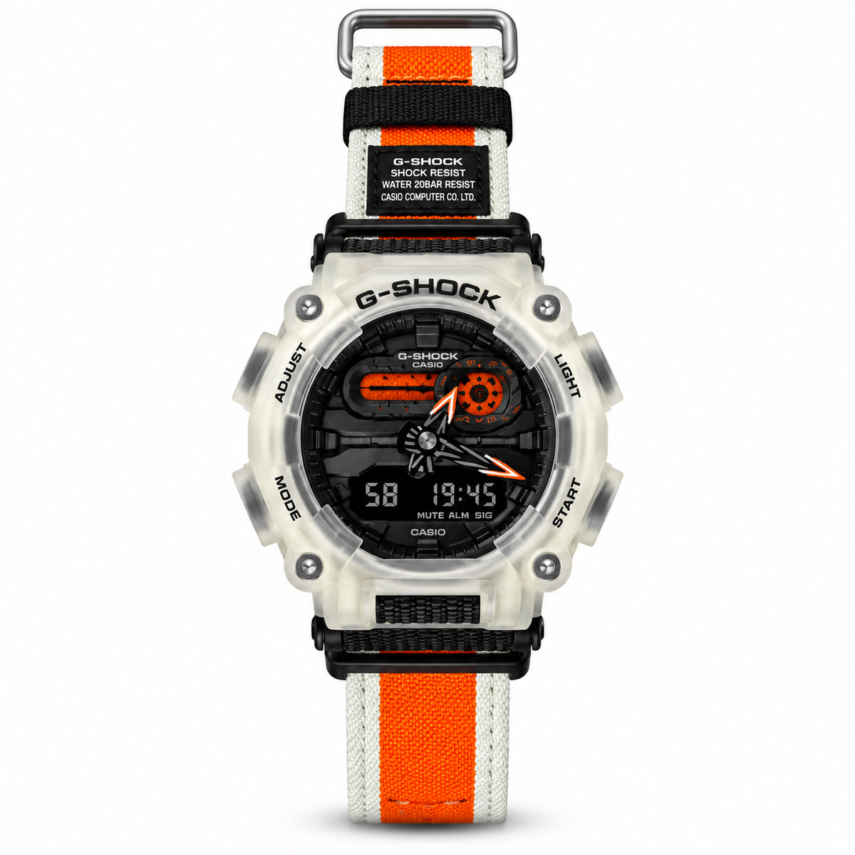 Casio-G-Shock-Transparent-Skeleton-Orange-White-Nylon-Strap-First-Copy-Watch-Anzoro