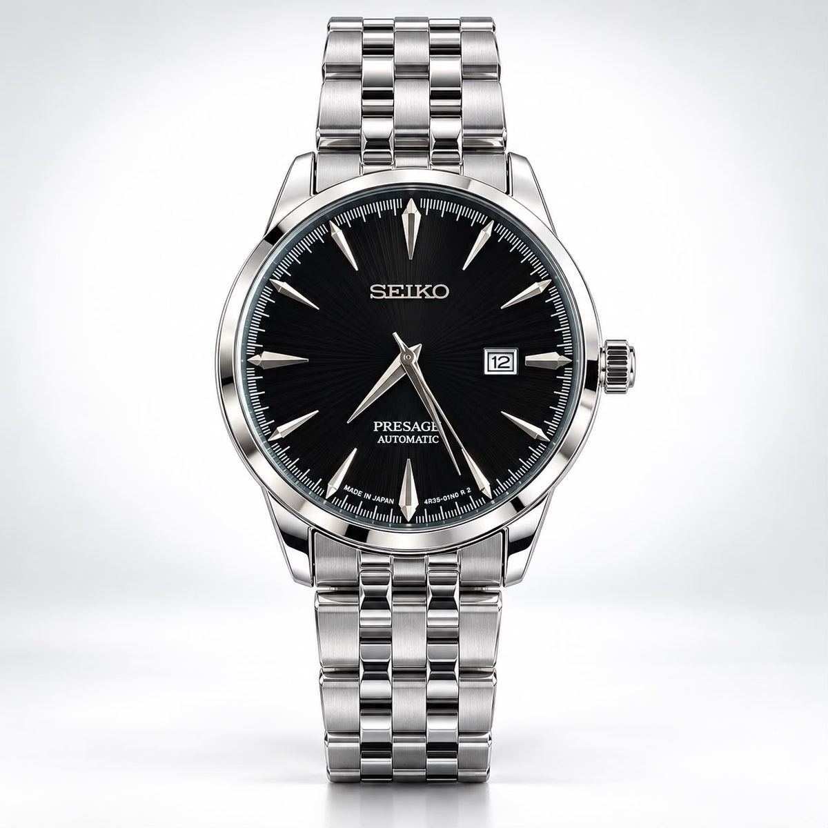 Seiko-Presage-Cocktail-Time-Quartz-Black-Dial-Silver-First-Copy-Watch-Anzoro