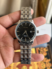 Seiko-Presage-Sunburst-Black-Dial-Dauphine-Hands-Date-Window-Quartz-First-Copy