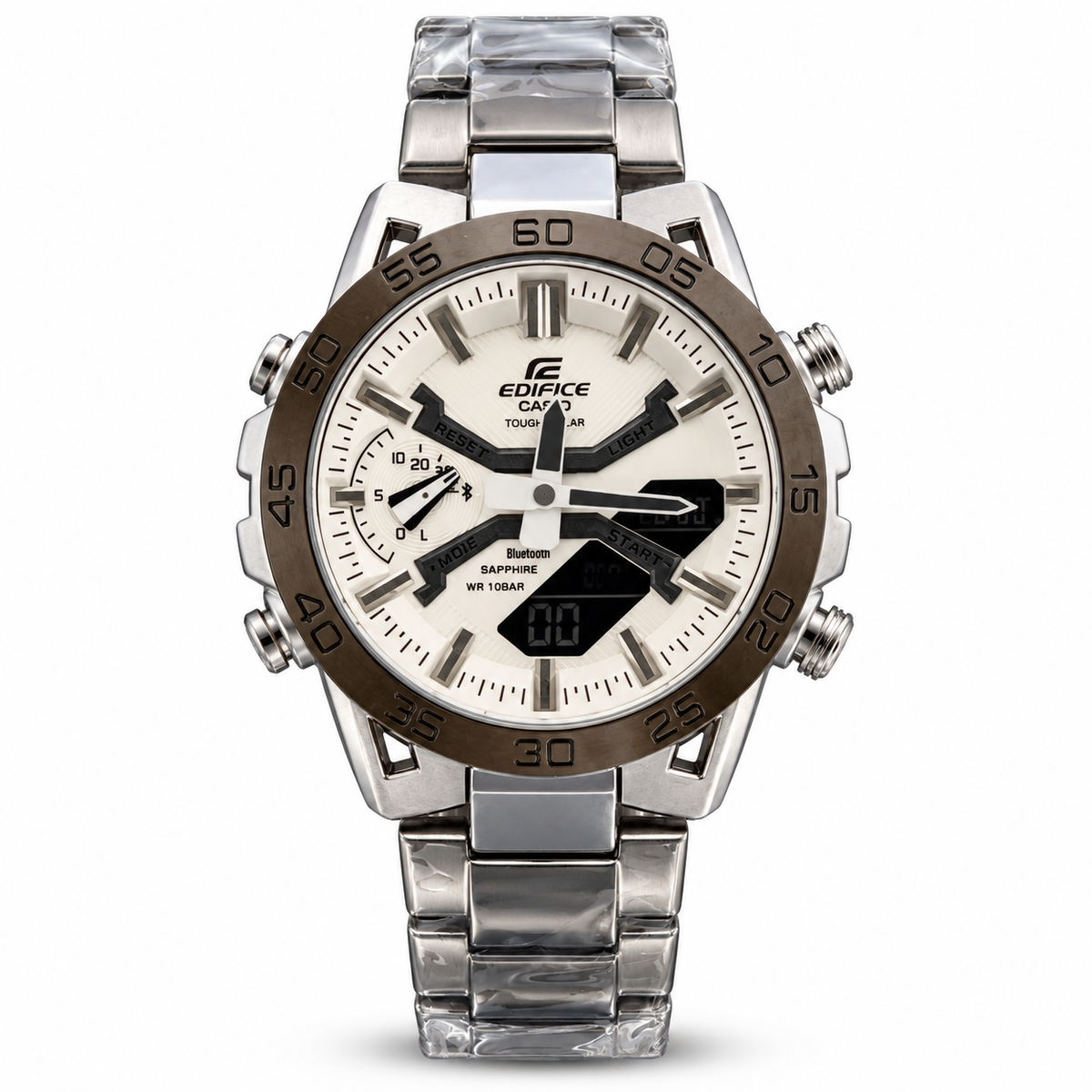 Casio-Edifice-Dual-Analog-Digital-Ana-Digi-Beige-Dial-Black-Bezel-Silver-First-Copy-Watch-Anzoro