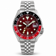 Seiko-5-Sports-GMT-Red-Maroon-Dial-Black-Red-Coke-Bezel-Jubilee-Quartz-First-Copy-Watch-Anzoro