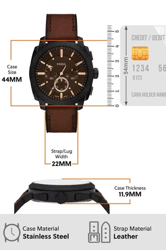 Fossil Machine Brown Dial Leather Chronograph Watch FS6101I – First Copy | Master Copy Quality