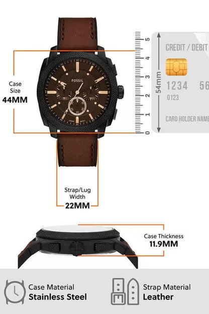 Fossil Machine Brown Dial Leather Chronograph Watch FS6101I – First Copy | Master Copy Quality