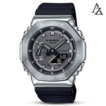 Casio G-Shock G-Steel GM-2100B-3ADR Grey IP First Copy Watch – Silver Dial, Black Strap