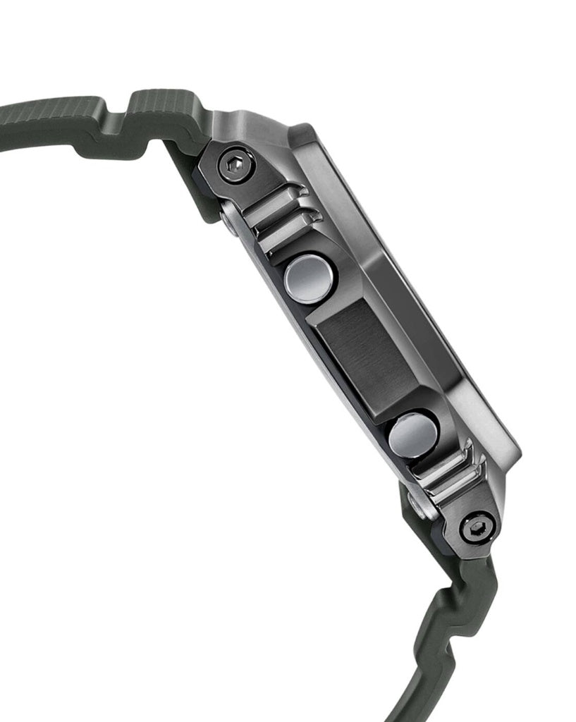 Casio G-Shock G-Steel GM-2100B-3ADR Grey IP Analog-Digital Watch – Green Resin Strap – 7A Master Quality