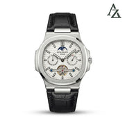 Patek Philippe Style Watch – First Copy | Master Copy Quality | Octagonal Bezel, Dark Alligator Leather Strap