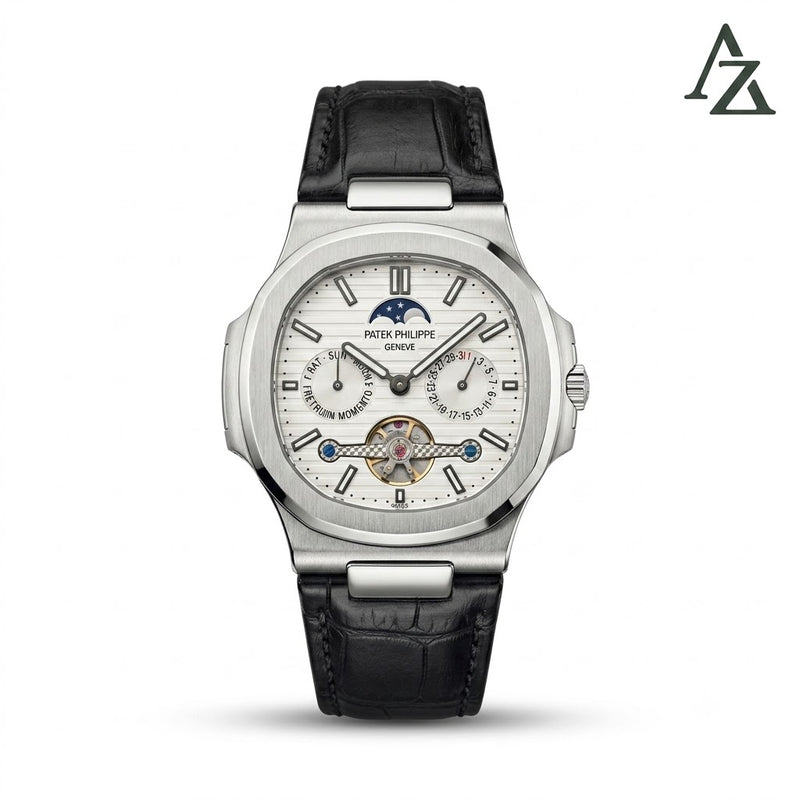 Patek Philippe Style Watch – First Copy | Master Copy Quality | Octagonal Bezel, Dark Alligator Leather Strap
