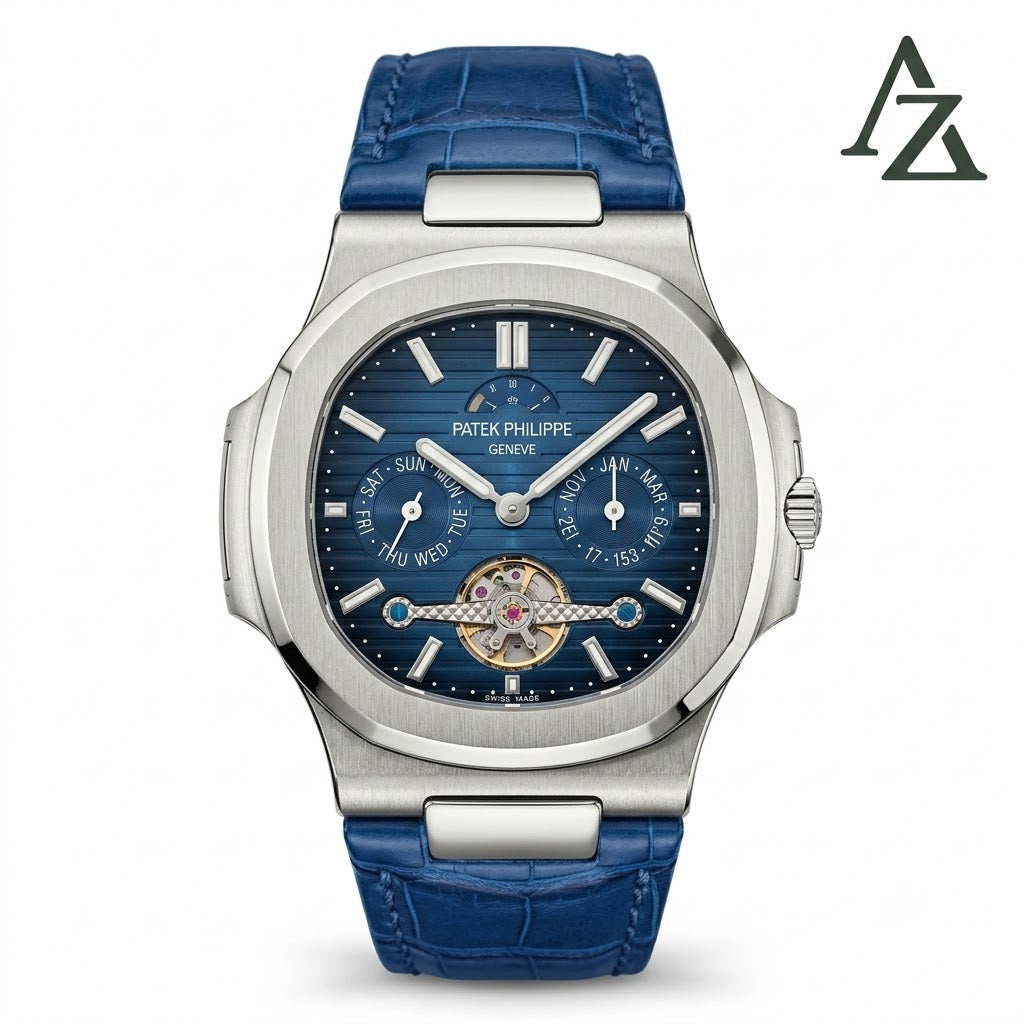 Patek Philippe Style Watch – First Copy | Master Copy Quality | Blue Dial, Blue Strap