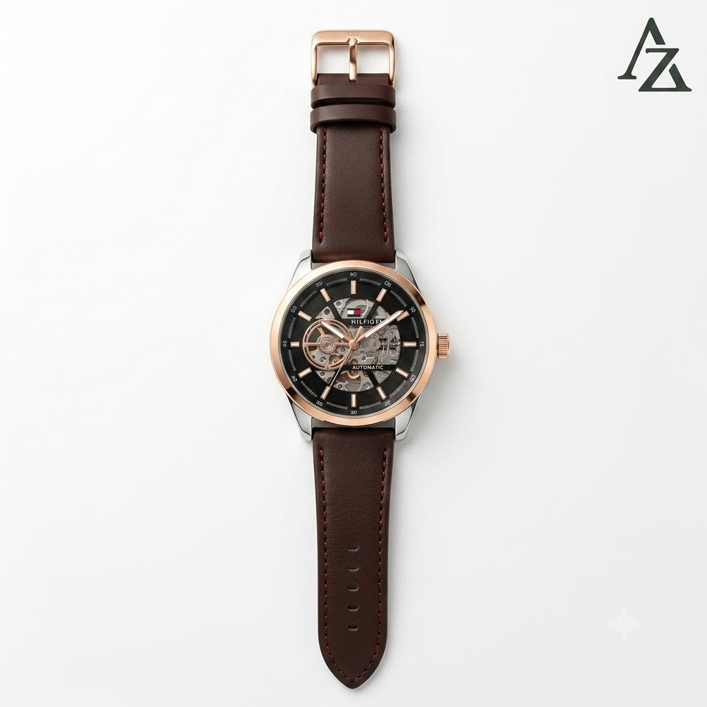 Tommy Hilfiger Automatic Skeleton First Copy Watch | ANZORO