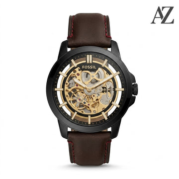 Fossil Townsman Automatic Watch – First Copy | Master Copy Quality | Skeleton Dial, Brown Leather Strap