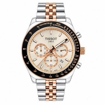 Tissot 1853 Chronograph Watch – First Copy | Silver & Rose Gold Two-Tone