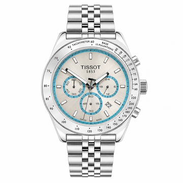 Tissot PRC 200 Style Chronograph Watch for Men – Blue Dial Silver Bracelet