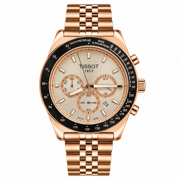 Tissot PRC 200 Style Chronograph Watch for Men – Rose Gold Full Metal