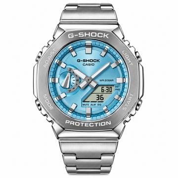 G-SHOCK 2100 Series Blue Dial Full Metal Watch – First Copy | Analog Digital Sports Watch