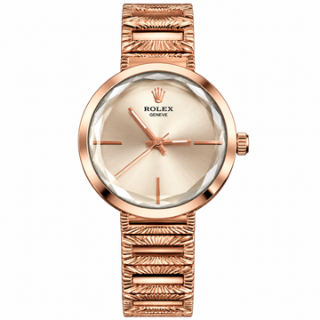 Rolex Style Watch – First Copy | Champagne Silver Dial | Rose Gold Case & Bracelet