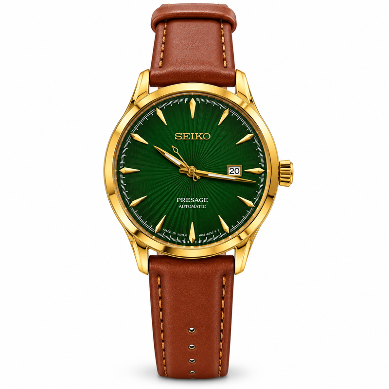 Seiko Presage-inspired premium first-copy watch with green dial