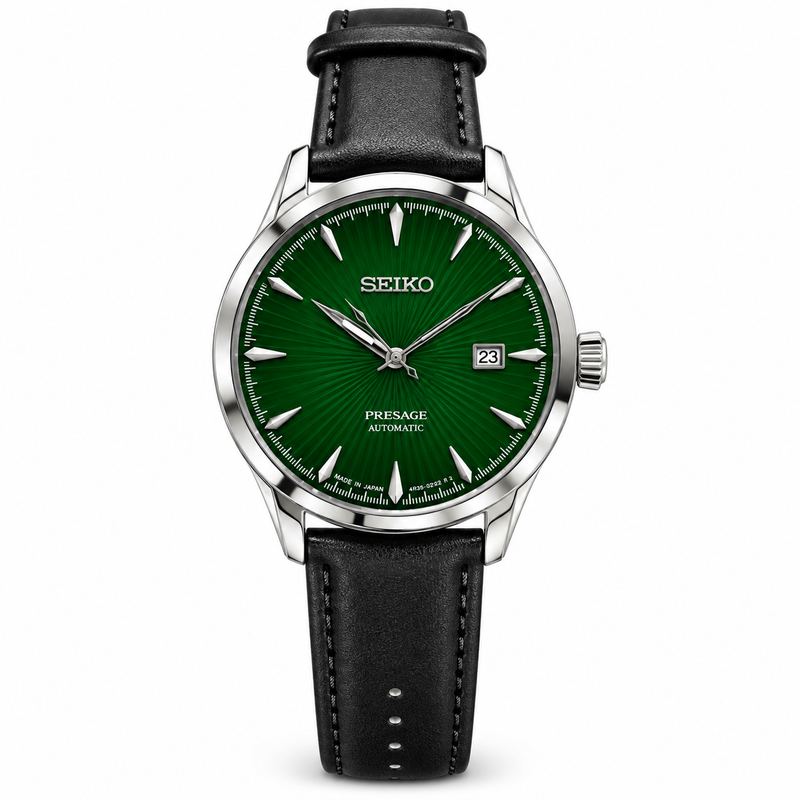 Seiko Presage-inspired premium first-copy quartz watch with green dial