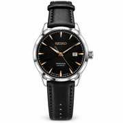 Seiko Presage-inspired premium first-copy quartz watch with black dial