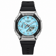 G-SHOCK first copy blue dial analog digital watch with silver bezel