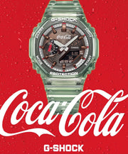 Green 2100 style first copy watch 45 degree angle with transparent strap