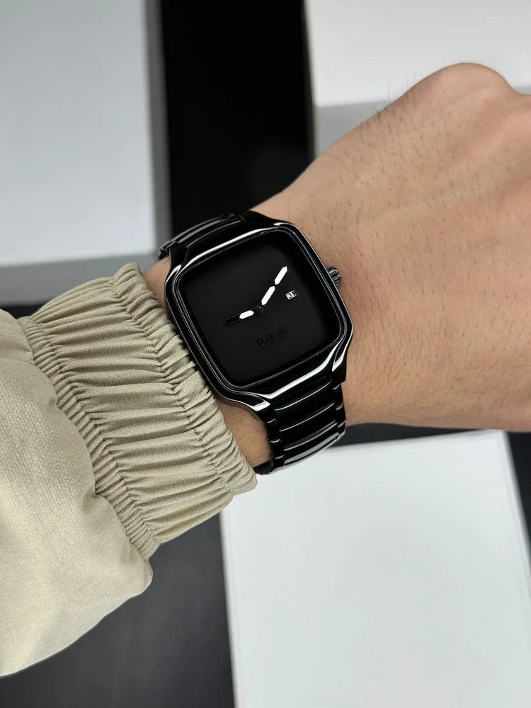 Rado True Square Watch – First Copy | Master Copy Quality | High-Tech Ceramic, All-Black Design