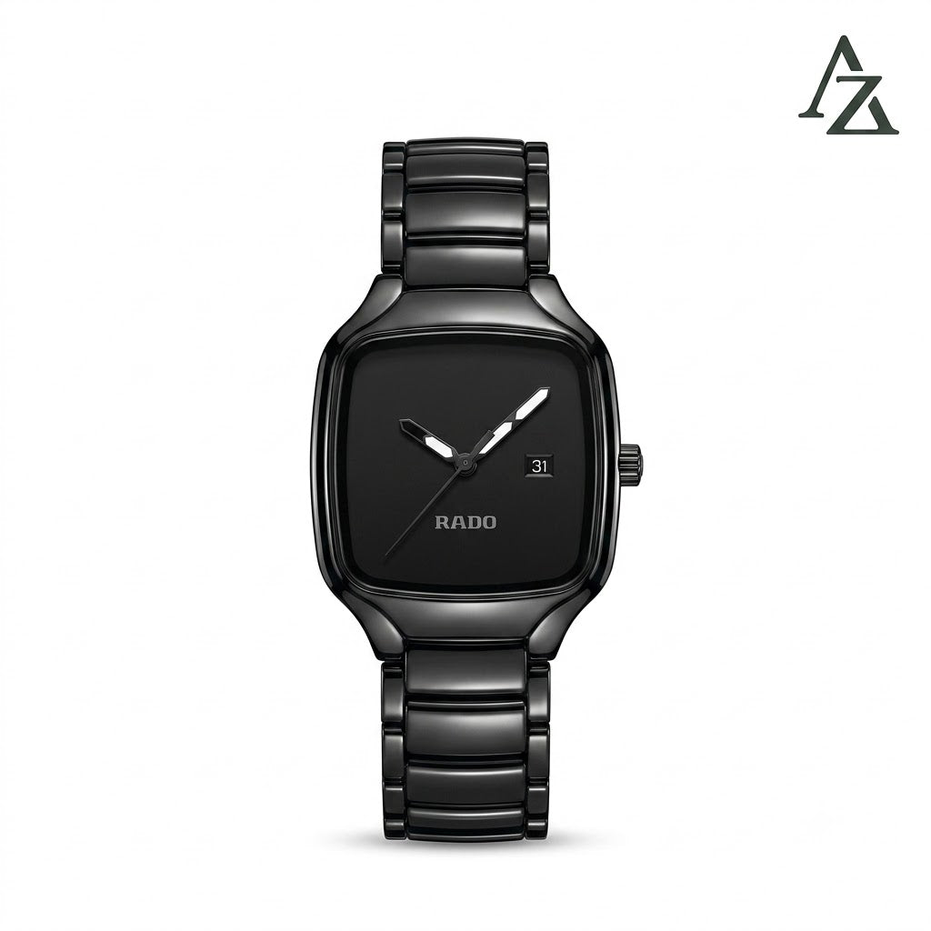 Rado True Square Watch – First Copy | Master Copy Quality | High-Tech Ceramic, All-Black Design