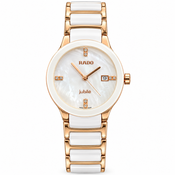 Rado Centrix Style Watch – First Copy | White Ceramic Bracelet | Jubilé Dial