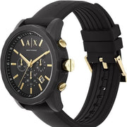 Armani Exchange inspired men's black watch with three sub-dials