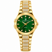Audemars Piguet Royal Oak style green dial first copy watch with gold tone finish