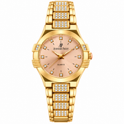Audemars Piguet style pink dial first copy watch with gold tone finish