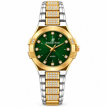 Audemars Piguet Style Green Dial Watch – First Copy | Gold Tone | Quartz