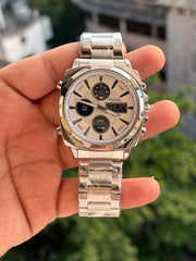 Fossil-style first-copy watch with standard packaging box