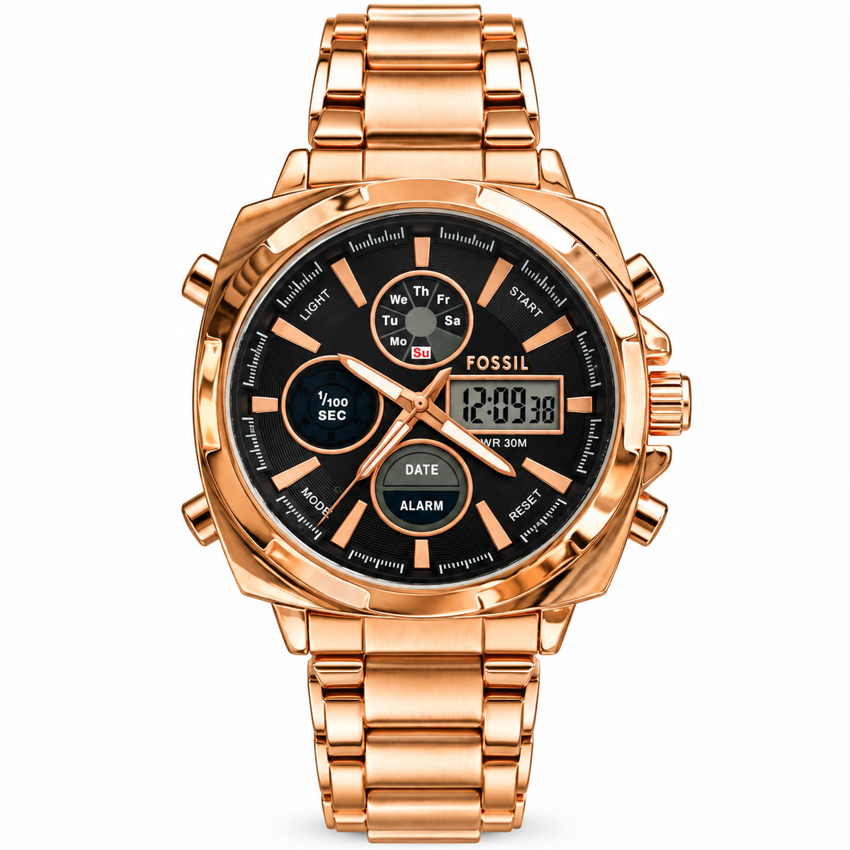 Fossil-Machine-BG10655-Square-Dual-Display-Rose-Gold-First-Copy-Watch-Anzoro
