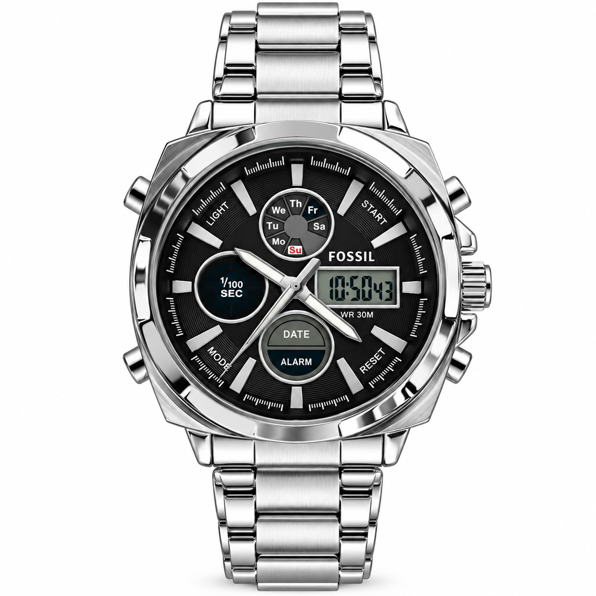Fossil-Machine-BG10655-Square-Dual-Display-Silver-First-Copy-Watch-Anzoro