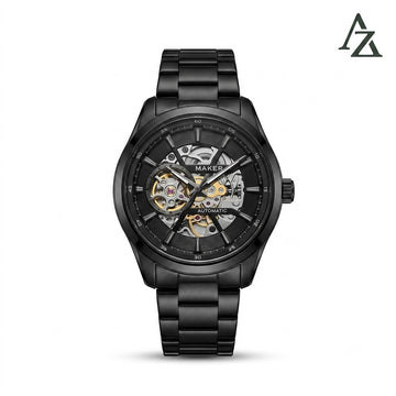 Tommy Hilfiger Automatic Black Watch – First Copy | Master Copy Quality | Sleek Metal Bracelet, Skeleton Dial