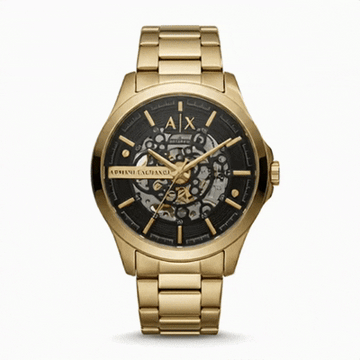 Armani Exchange Hampton AX2419 Gold Skeleton Automatic Watch - 7A Master Quality