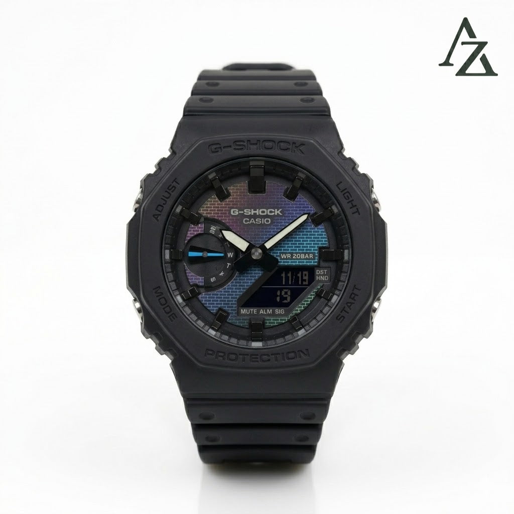 GA-2100RW-1AER-Rainbow-Pattern-Macro-View