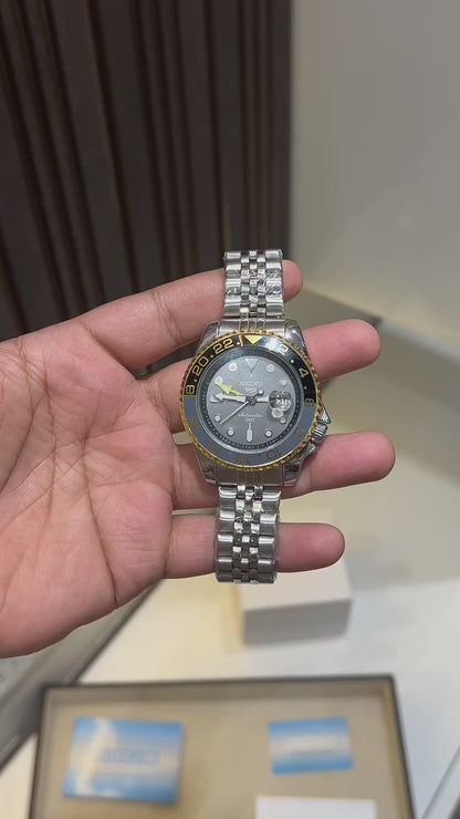 Seiko 5 Sports GMT Watch SSK021 – First Copy | Master Copy Quality | Black Dial, Black & Gold Bezel
