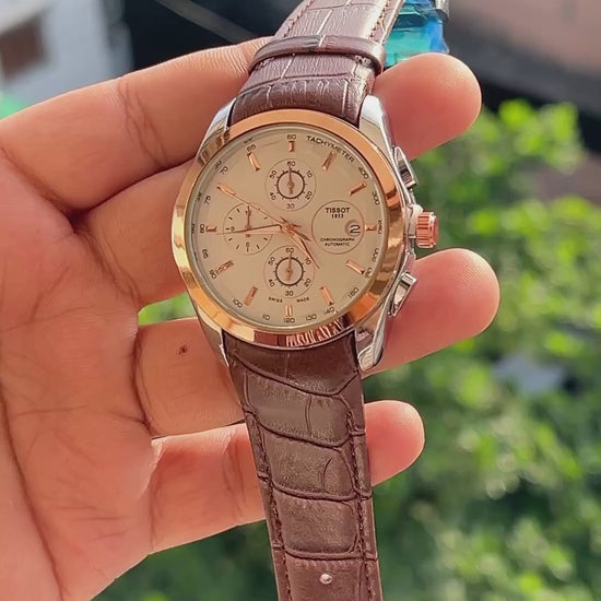 Tissot-Couturier-Stainless-Steel-Case-Rose-Gold-Crown-Push-Buttons-First-Copy