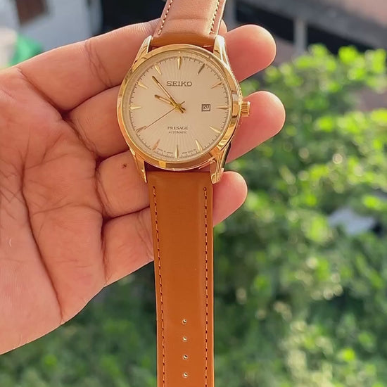 Cream dial luxury-inspired quartz watch by ANZORO