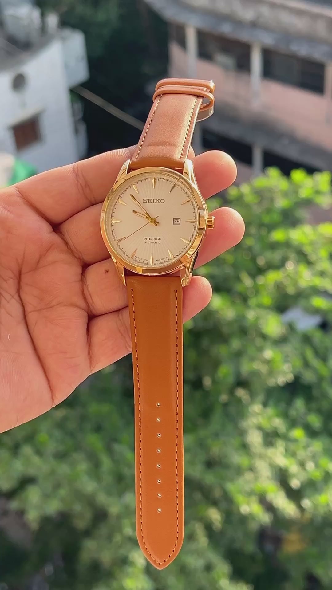 Cream dial luxury-inspired quartz watch by ANZORO