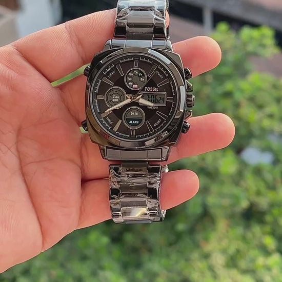Fossil-Machine-Black-Stainless-Steel-Case-Push-Buttons-First-Copy-Anzoro