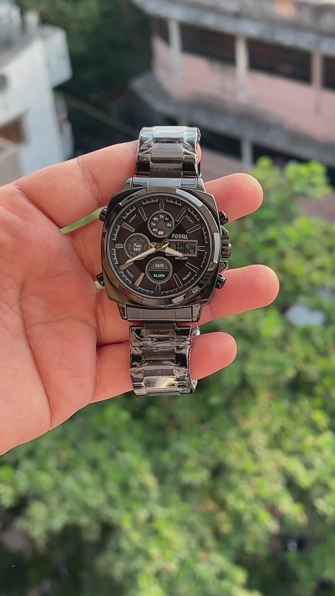 Fossil-Machine-Black-Stainless-Steel-Case-Push-Buttons-First-Copy-Anzoro