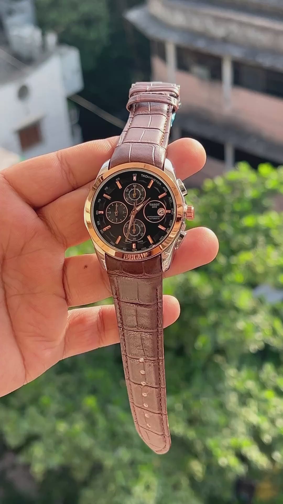 Tissot-Couturier-Stainless-Steel-Case-Rose-Gold-Crown-Push-Buttons-First-Copy